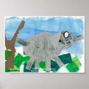 Póster Poster que camina del elefante