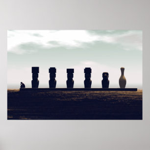 Póster Poster que rueda de Pascua Rapa Nui