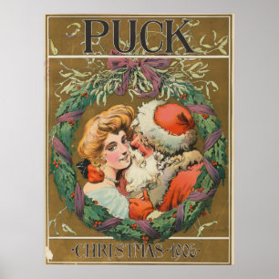 Póster Poster que se besa 1905 de Papá Noel Momma