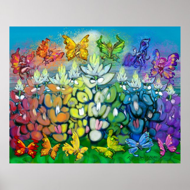 Póster Poster Rainbow Bluebonnets (Frente)