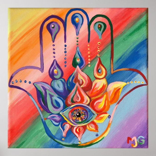 Póster Poster Rainbow Hamsa (Frente)