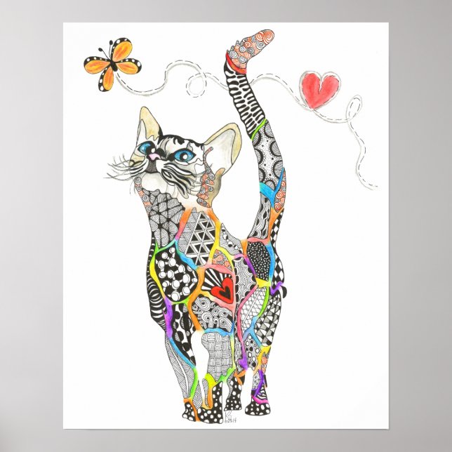 Póster Poster Rainbow Kitty de 20" x 16" (se puede Person (Frente)