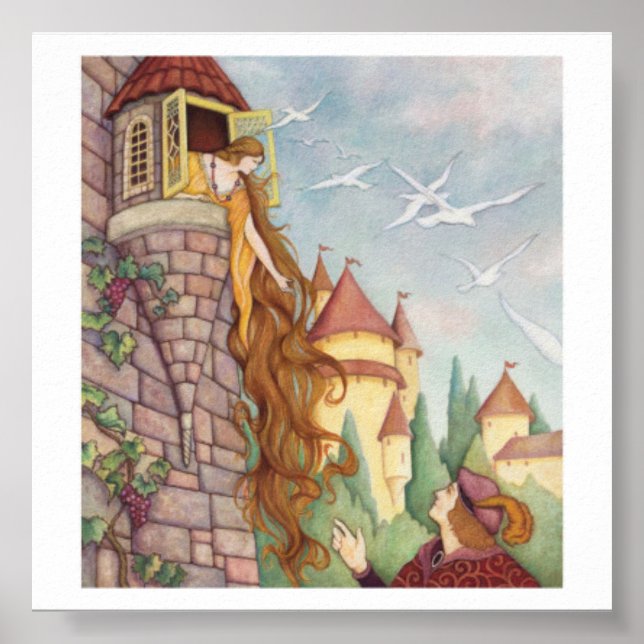 Póster Poster Rapunzel estilo de época (Frente)