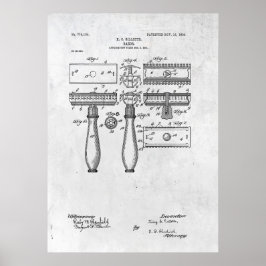 Póster Poster Razor Patent Print 1904