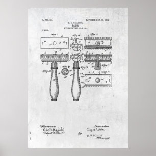 Póster Poster Razor Patent Print 1904