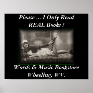 Póster poster reclining flapper reading