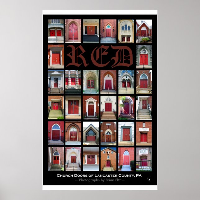 Póster poster "RED Church Doors of Lancaster County, PA" (Frente)