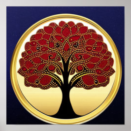 Póster Poster Red Detallado de Árbol de Vida