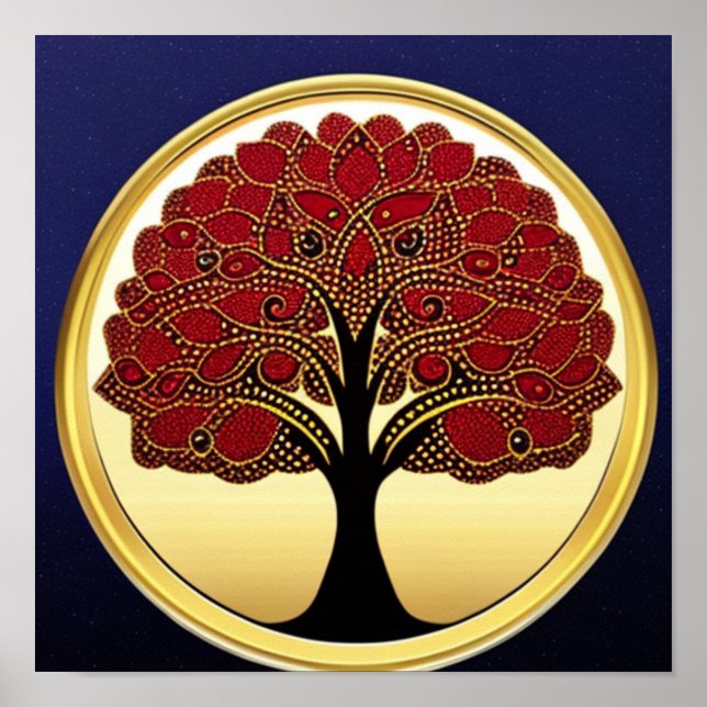 Póster Poster Red Detallado de Árbol de Vida (Frente)