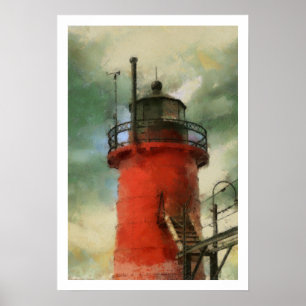 Póster Poster Red Lighthouse