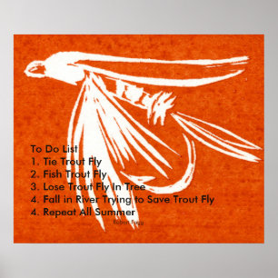 Póster poster "Red Midge - Trout Fly To Do List"