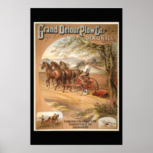 Póster Poster reeditado de la publicidad de Vintage Plow