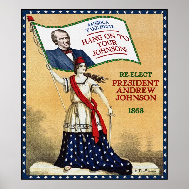 Póster Poster reelectoral del presidente Andrew Johnson 1 (Frente)