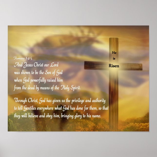 Póster Poster religioso de Pascua - Jesús - se levanta (Frente)