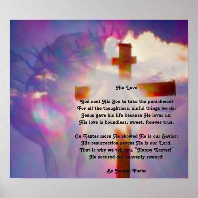 Póster Poster religioso de Pascua - Jesús y la Cruz (Frente)