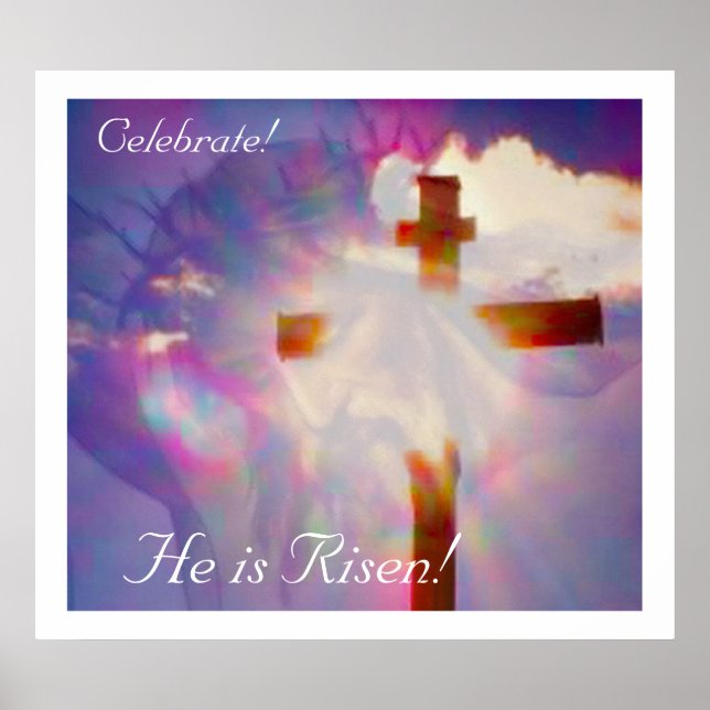 Póster Poster religioso de Pascua - Jesús y la Cruz (Frente)