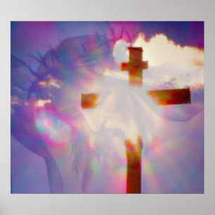 Póster Poster religioso de Pascua - Jesús y la Cruz