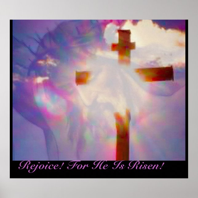 Póster Poster religioso de Pascua - Jesús y la Cruz (Frente)
