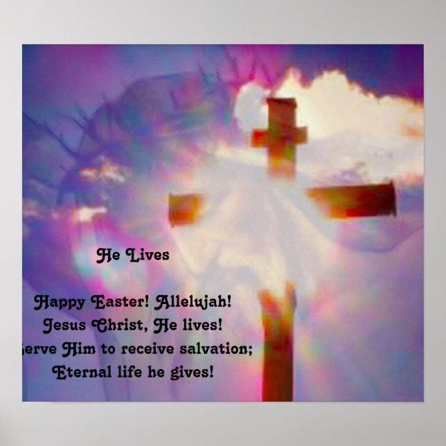 Póster Poster religioso de Pascua - Jesús y la Cruz (Frente)