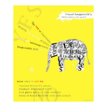 Poster responsable de la conservación del elefante