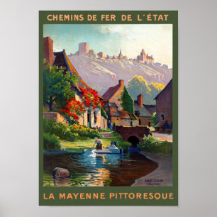 Póster Poster restaurado Mayenne del viaje del vintage de