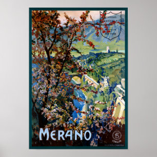 Póster Poster restaurado Meran del viaje del vintage de