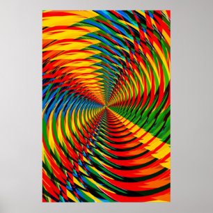 Póster Poster: Resumen / Patrón radial psicodélico