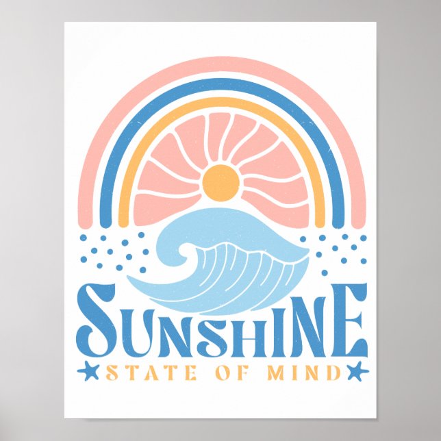 Póster Poster Retro Arch Sun - "Sunshine State of Mind" (Frente)