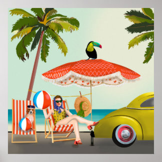 Póster Poster Retro Beach