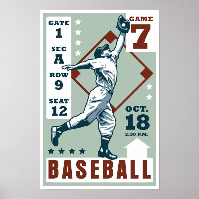 Póster Poster Retro-Béisbol (Frente)