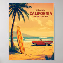 Poster Retro California Beach