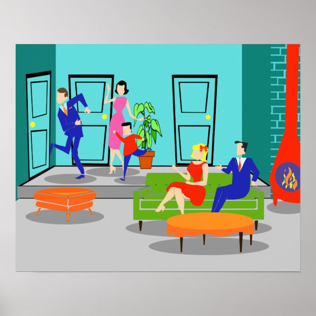 Póster Poster retro clásico de televisión (Frente)