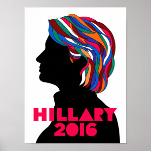 Póster Poster retro de campaña de Hillary Clinton 2016 (p