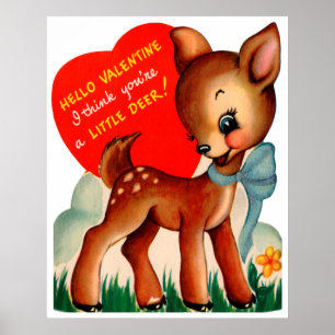 Póster Poster retro de la tarjeta del día de San Valentín