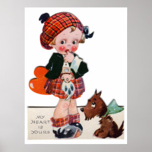 Póster Poster retro de la tarjeta del día de San Valentín