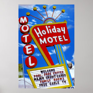 Póster Poster retro de Las Vegas del motel del día de