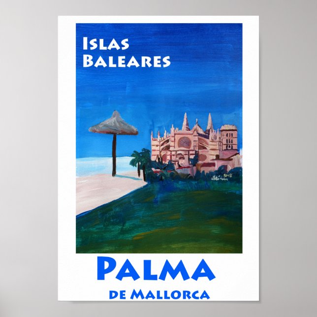 Póster Poster Retro de Palma de Mallorca (Frente)