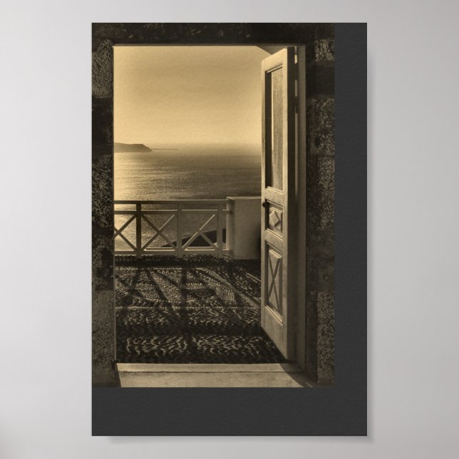 Póster Poster retro de puertas abiertas (Frente)