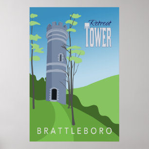 Póster Poster Retro de Torre Retreat