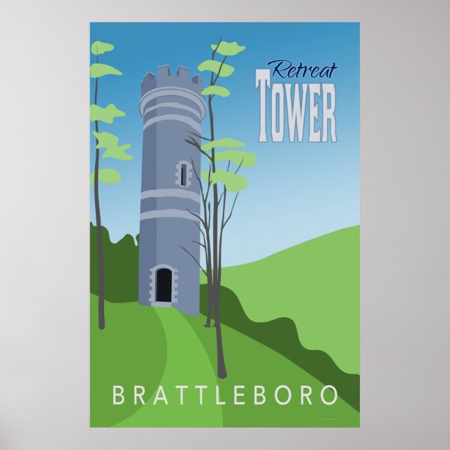Póster Poster Retro de Torre Retreat (Frente)