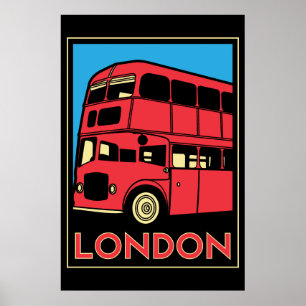 Póster poster retro del art déco de Londres Westminster