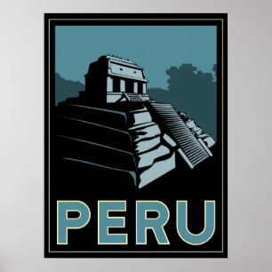 Póster poster retro del art déco de Suramérica del inca