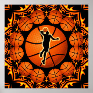 PÓSTER POSTER RETRO DEL BALONCESTO