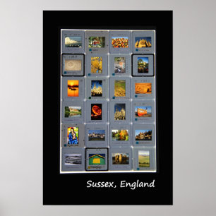 Póster Poster retro del lightbox de Sussex