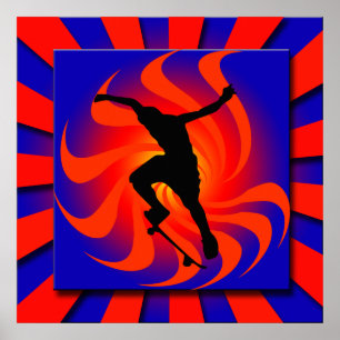 PÓSTER POSTER RETRO DEL SKATER