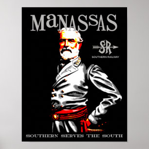 Póster Poster retro del viaje de Manassas Virginia