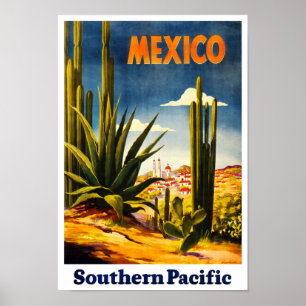 Póster Poster retro del viaje de México del estilo