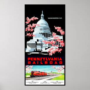 Póster Poster retro del viaje del Washington DC