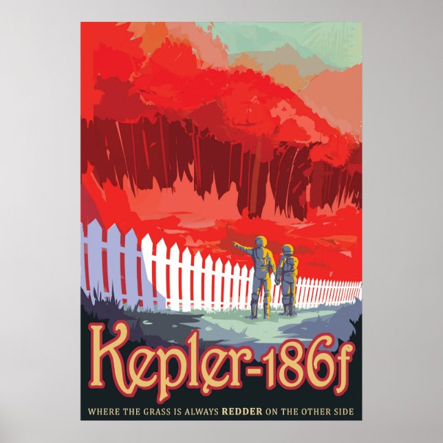 Póster Poster Retro Espacial De Kepler-186f. (Frente)