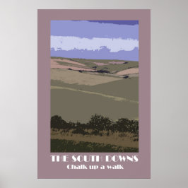 Póster Poster retro estilo South Downs 1920